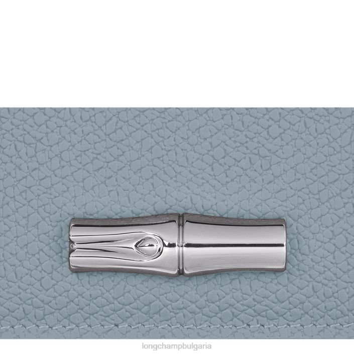 облачно синьо Жени държач за карта Roseau кожени изделия Longchamp 6084PZ640