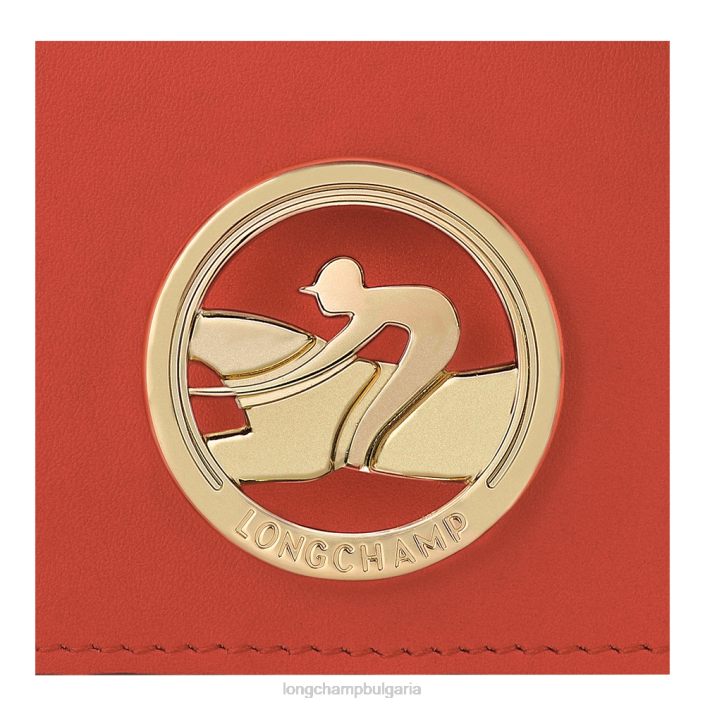 оранжево Жени портмоне за монети box-trot с презрамка кожени изделия Longchamp 6084PZ517