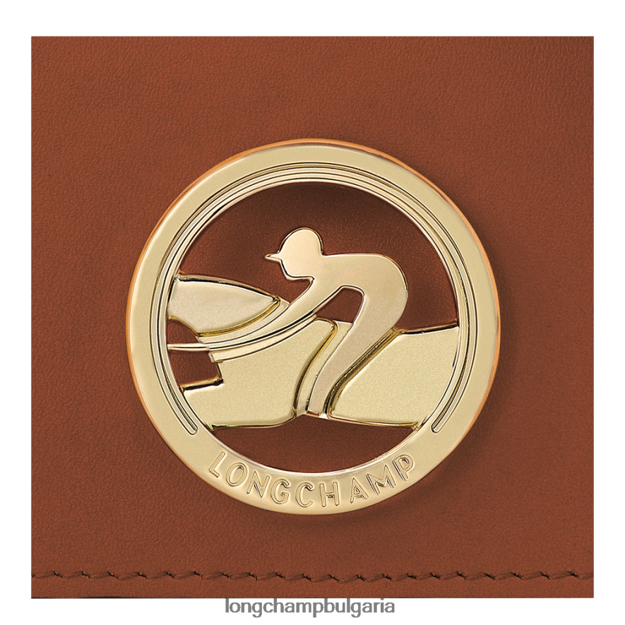 коняк Жени портмоне за монети box-trot с презрамка кожени изделия Longchamp 6084PZ518