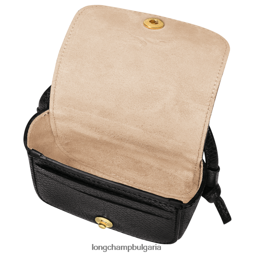 черен Жени портмоне за монети epure с кожена дантела кожени изделия Longchamp 6084PZ531