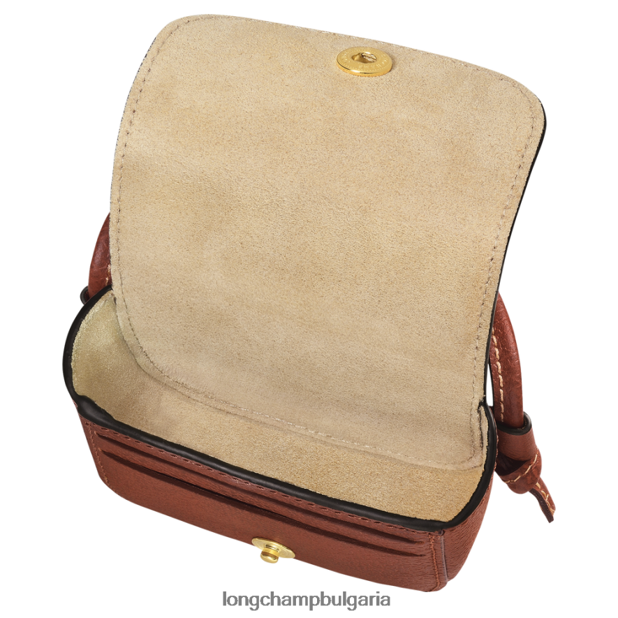 кафяво Жени портмоне за монети epure с кожена дантела кожени изделия Longchamp 6084PZ533