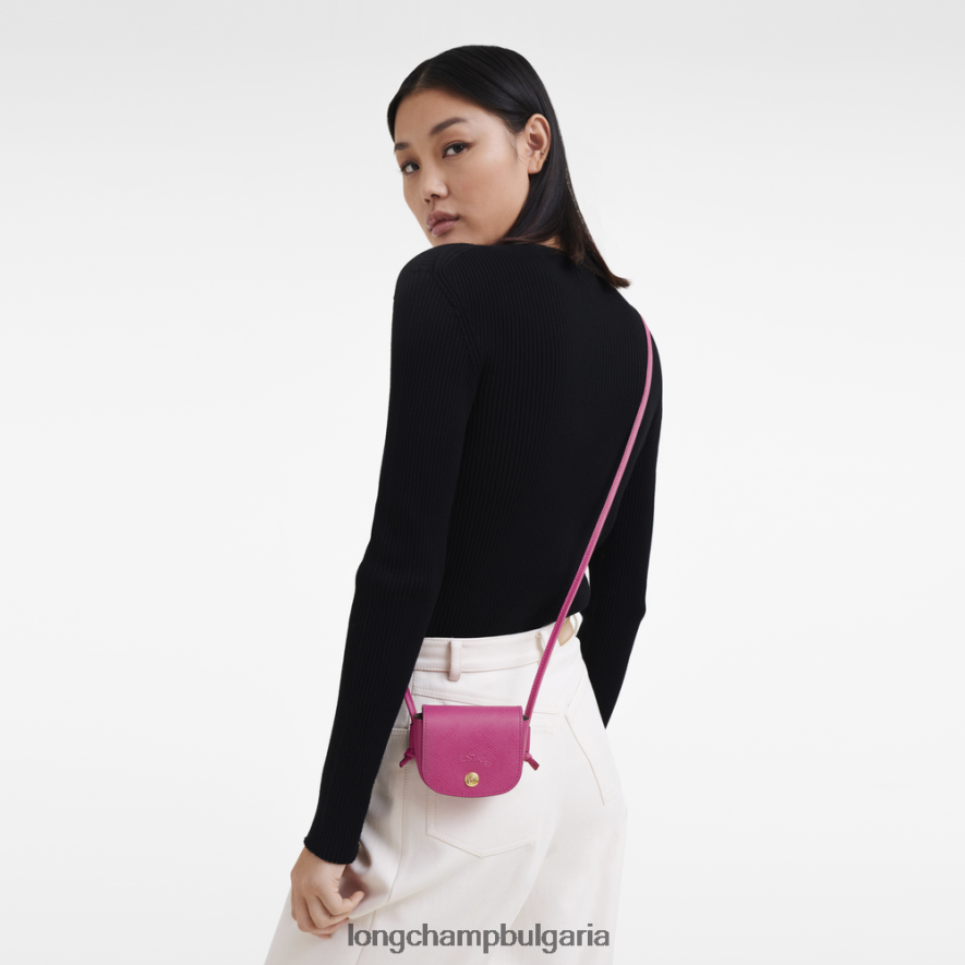 фуксия Жени портмоне за монети epure с кожена дантела кожени изделия Longchamp 6084PZ535