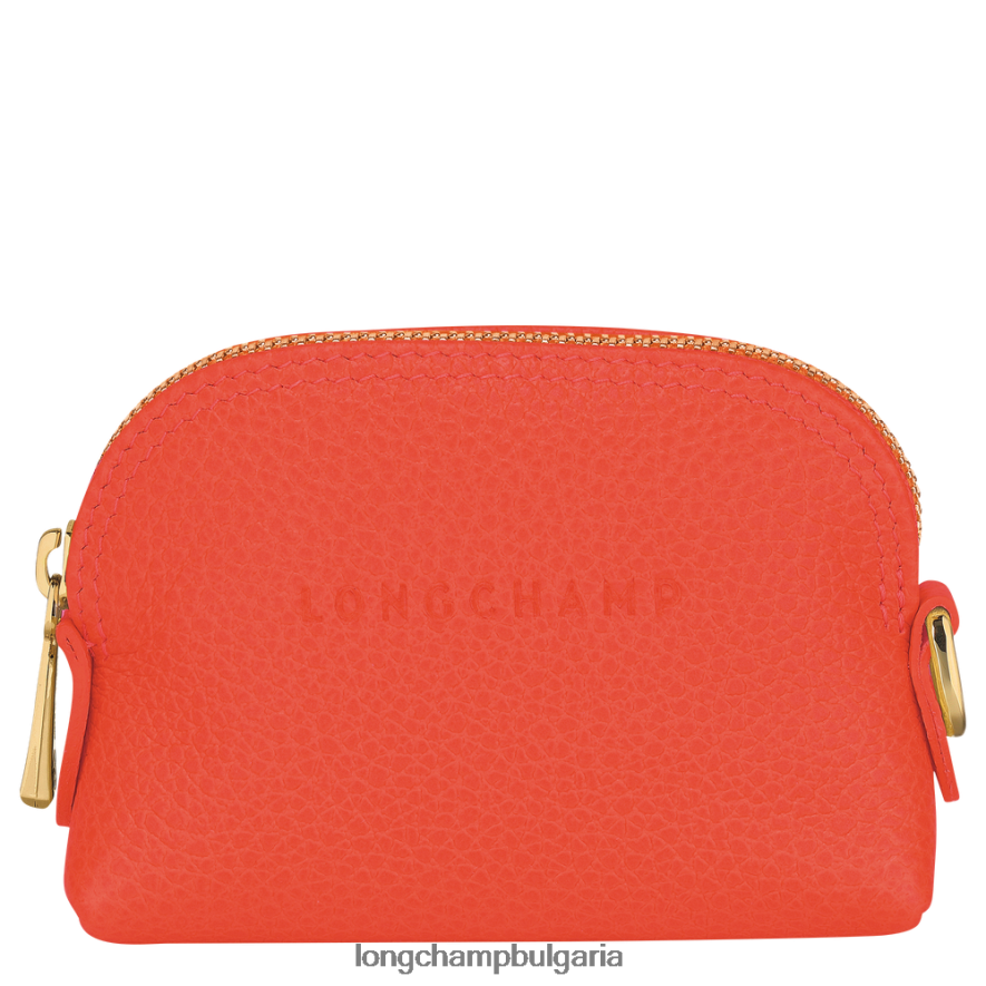 оранжево Жени le foulonne кесия за монети кожени изделия Longchamp 6084PZ525