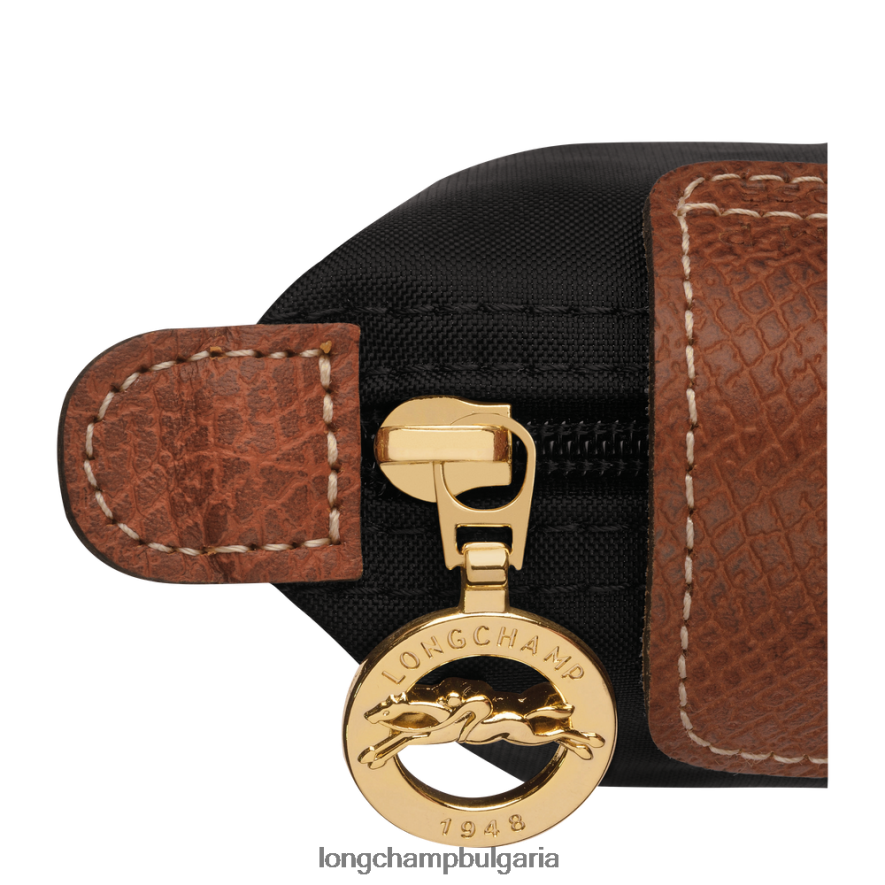 черен Жени le pliage оригинално портмоне за монети кожени изделия Longchamp 6084PZ499