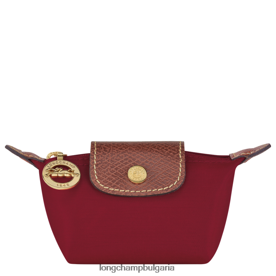 червен Жени le pliage оригинално портмоне за монети кожени изделия Longchamp 6084PZ501