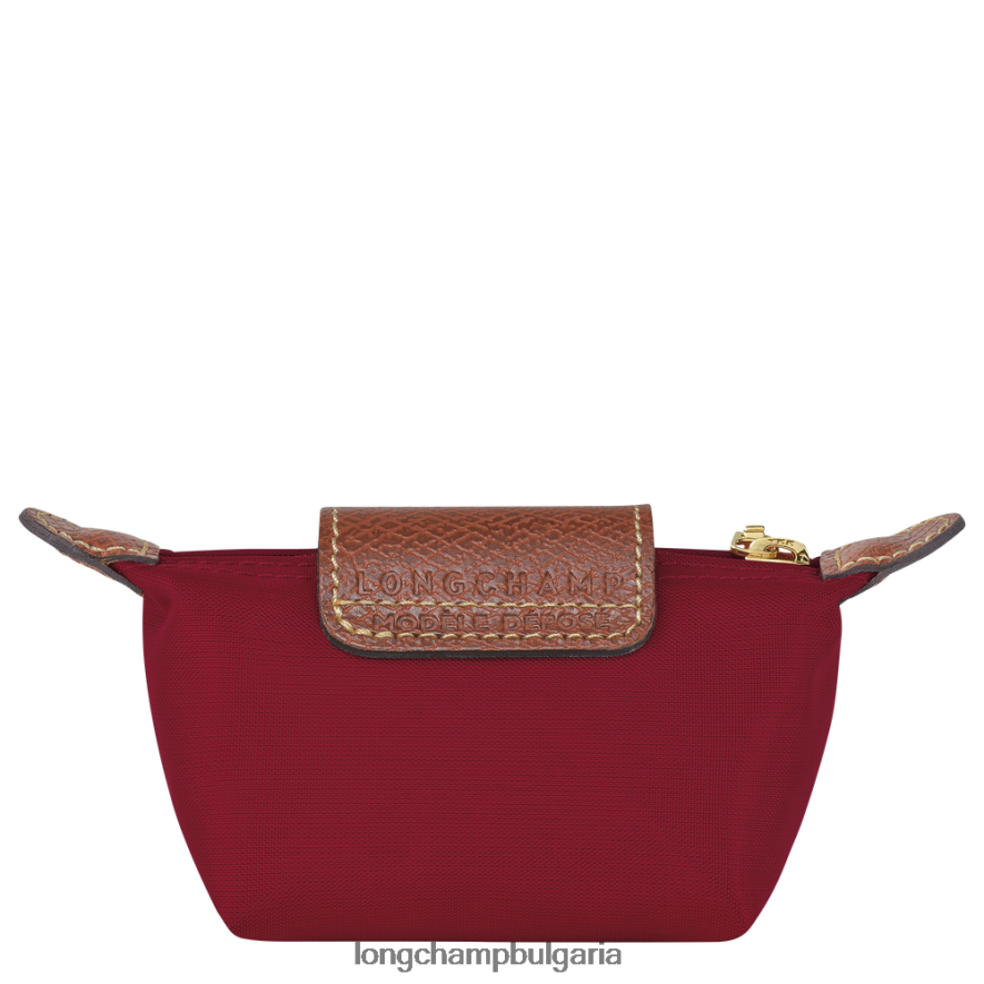 червен Жени le pliage оригинално портмоне за монети кожени изделия Longchamp 6084PZ501