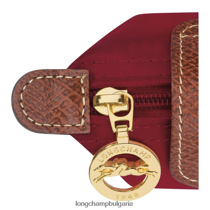 червен Жени le pliage оригинално портмоне за монети кожени изделия Longchamp 6084PZ501