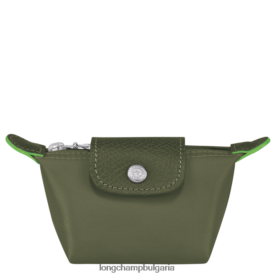 гора Жени le pliage зелена кесия за монети кожени изделия Longchamp 6084PZ507