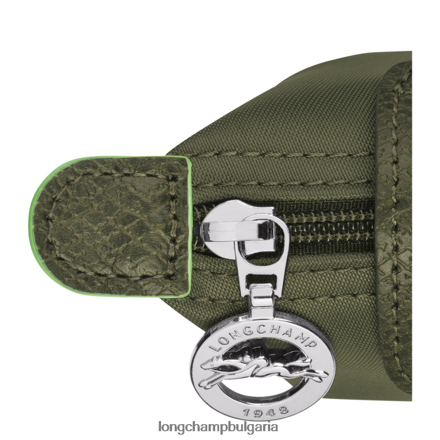 гора Жени le pliage зелена кесия за монети кожени изделия Longchamp 6084PZ507