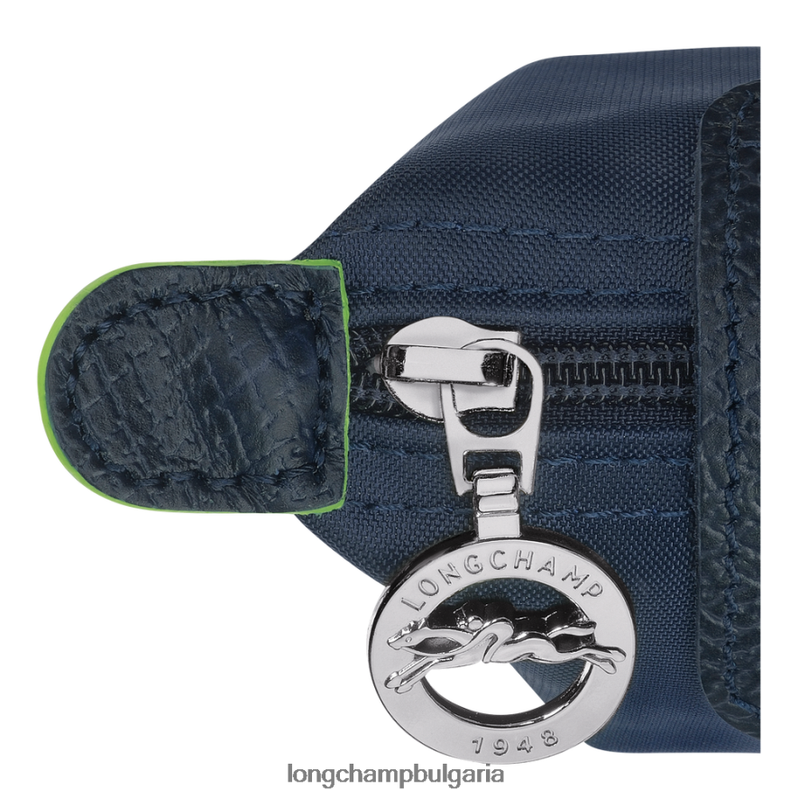 военноморски флот Жени le pliage зелена кесия за монети кожени изделия Longchamp 6084PZ510