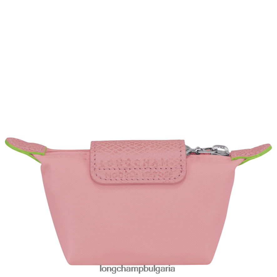 венчелистче розово Жени le pliage зелена кесия за монети кожени изделия Longchamp 6084PZ512