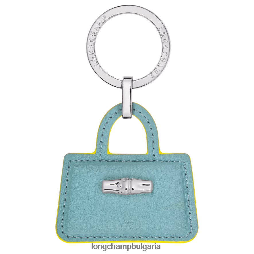 облачно синьо/оранжево Жени ключодържатели Roseau кожени изделия Longchamp 6084PZ751