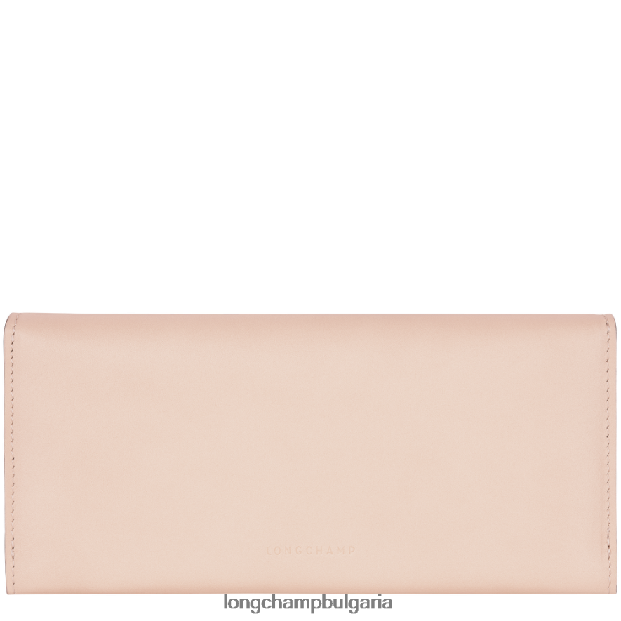 бледо розово Жени бокс-трот континентален портфейл кожени изделия Longchamp 6084PZ561