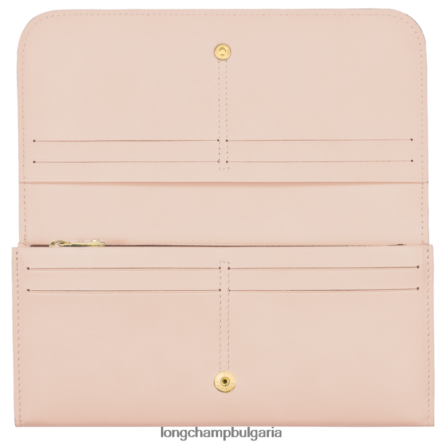 бледо розово Жени бокс-трот континентален портфейл кожени изделия Longchamp 6084PZ561