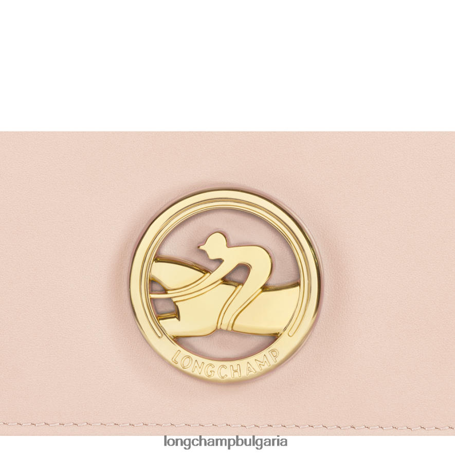 бледо розово Жени бокс-трот континентален портфейл кожени изделия Longchamp 6084PZ561