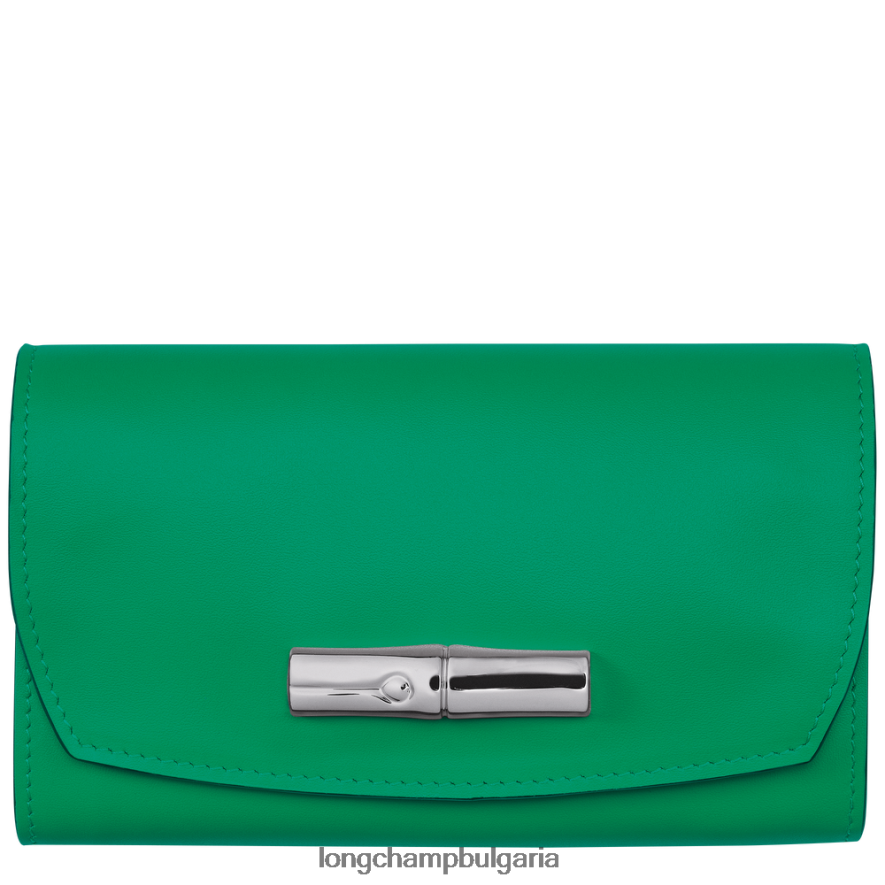 трева/зелена светлина Жени портфейл розо кожени изделия Longchamp 6084PZ563