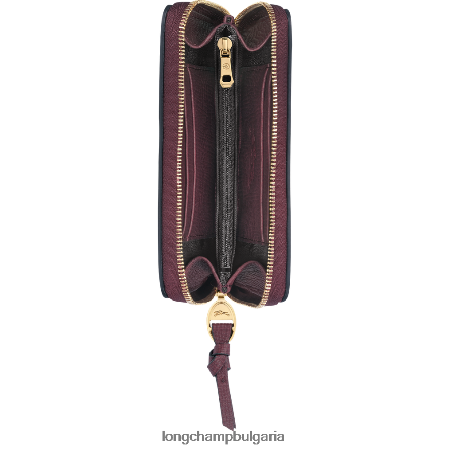 бордо Жени портфейл за пощенска кутия кожени изделия Longchamp 6084PZ614