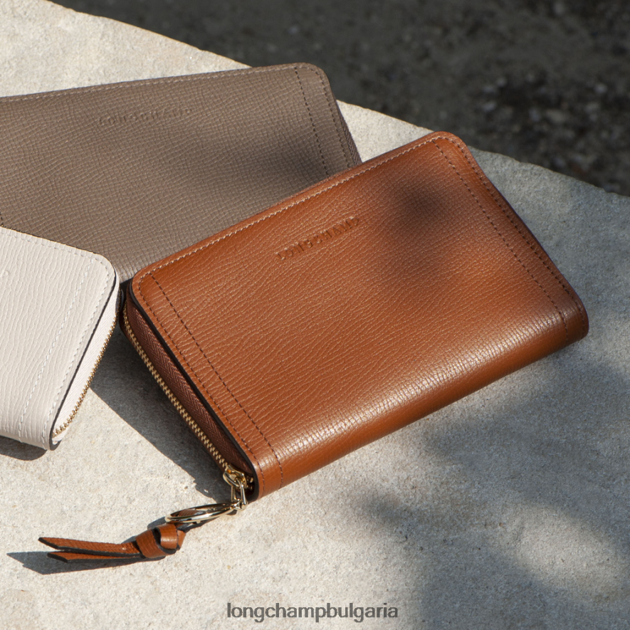 кафяво Жени портфейл за пощенска кутия кожени изделия Longchamp 6084PZ615