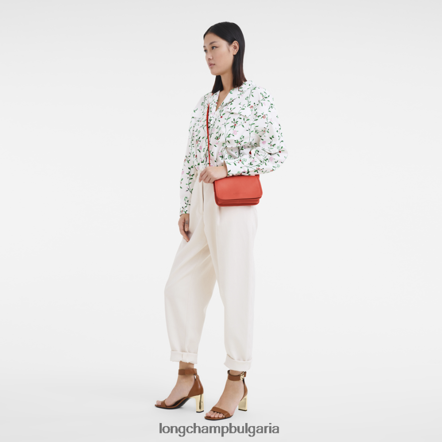 оранжево Жени le foulonne портфейл на верига кожени изделия Longchamp 6084PZ328