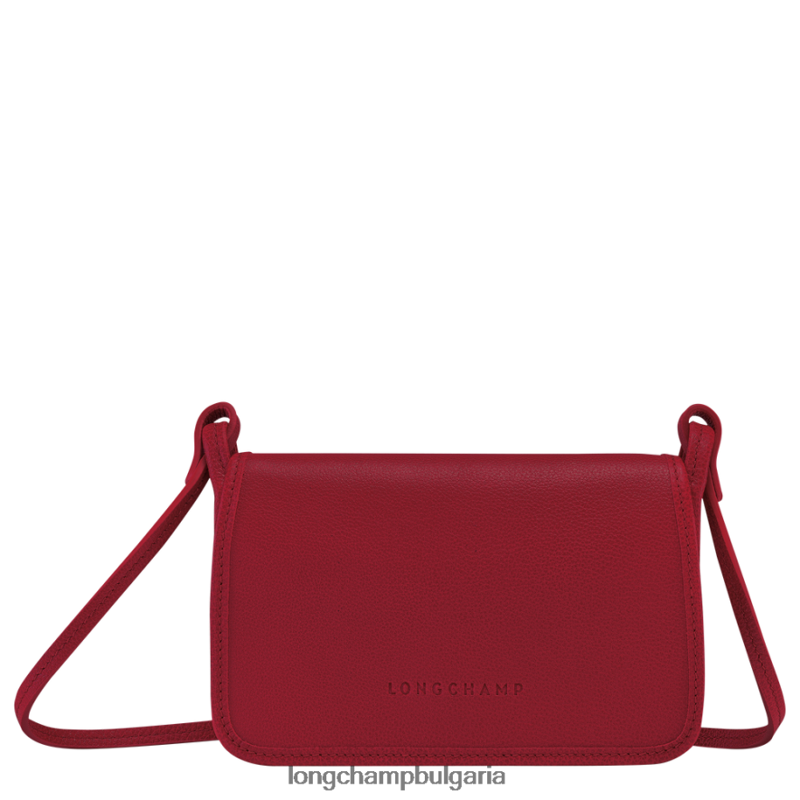 червен Жени le foulonne портфейл на верига кожени изделия Longchamp 6084PZ330