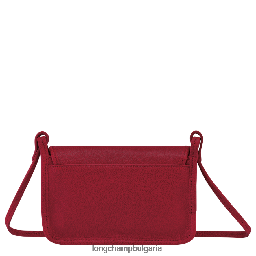 червен Жени le foulonne портфейл на верига кожени изделия Longchamp 6084PZ330