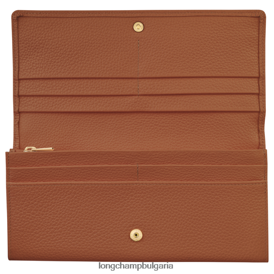 карамел Жени le foulonne континентален портфейл кожени изделия Longchamp 6084PZ604