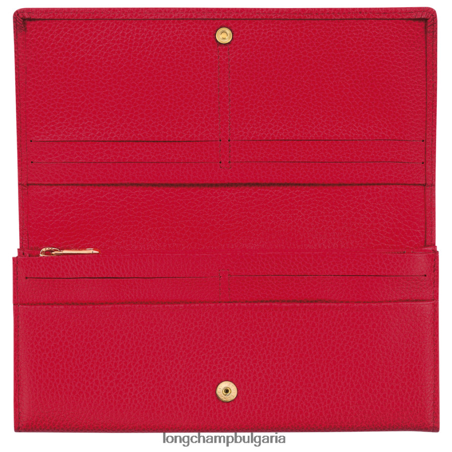 любов Жени le foulonne континентален портфейл кожени изделия Longchamp 6084PZ605