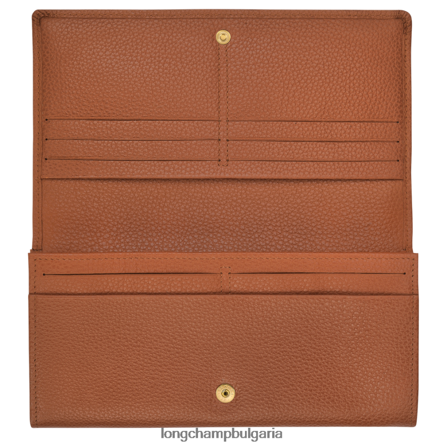 карамел Жени le foulonne континентален портфейл кожени изделия Longchamp 6084PZ610