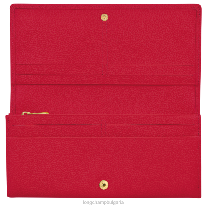 любов Жени le foulonne континентален портфейл кожени изделия Longchamp 6084PZ611