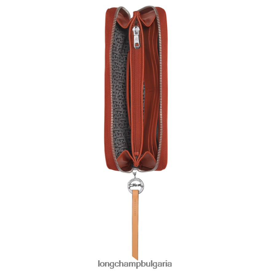 теракота Жени градски портфейл le pliage с цип кожени изделия Longchamp 6084PZ551