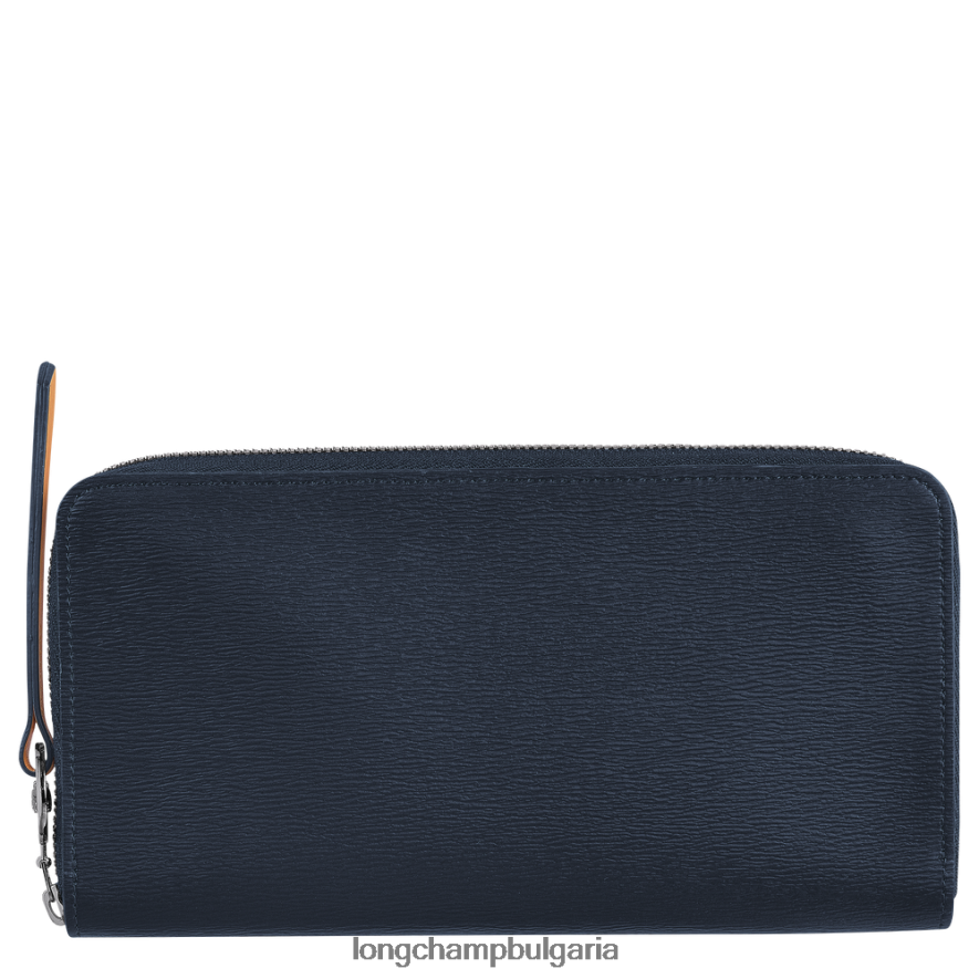 военноморски флот Жени градски портфейл le pliage с цип кожени изделия Longchamp 6084PZ552