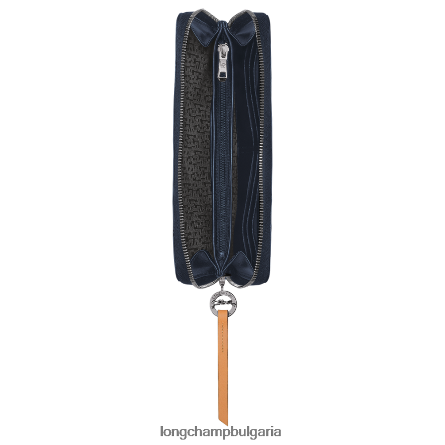 военноморски флот Жени градски портфейл le pliage с цип кожени изделия Longchamp 6084PZ552