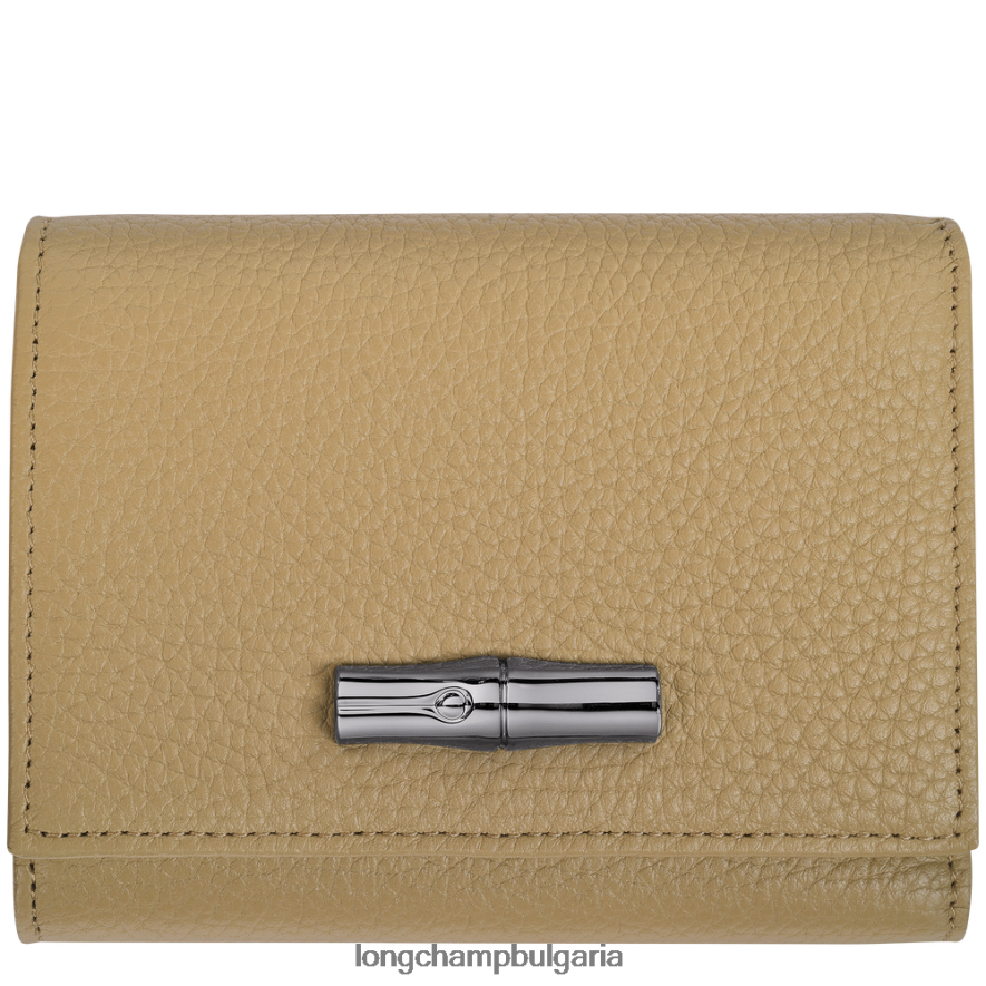 бежово Жени roseau есенциален портфейл кожени изделия Longchamp 6084PZ572