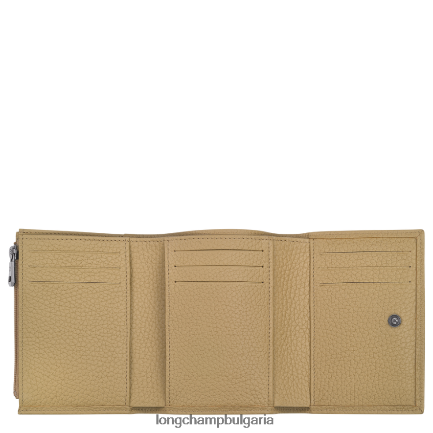 бежово Жени roseau есенциален портфейл кожени изделия Longchamp 6084PZ572