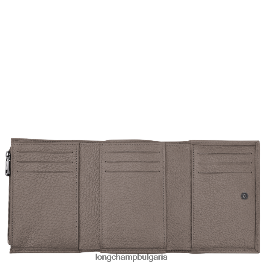 сиво Жени roseau есенциален портфейл кожени изделия Longchamp 6084PZ573