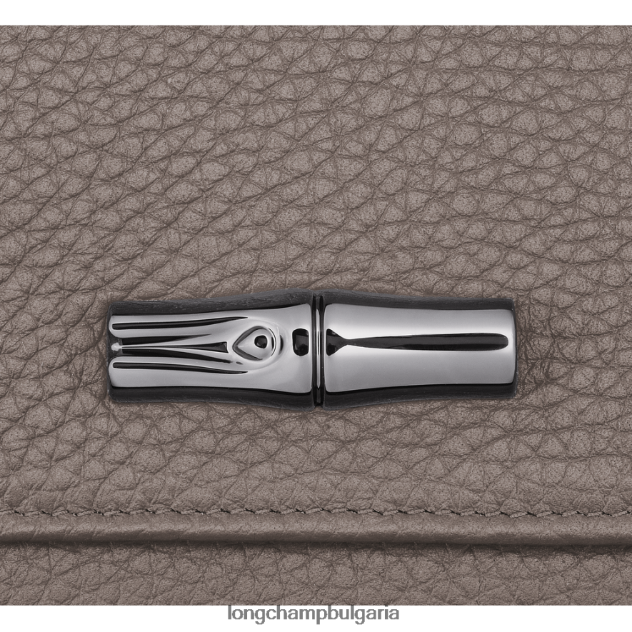 сиво Жени roseau есенциален портфейл кожени изделия Longchamp 6084PZ573