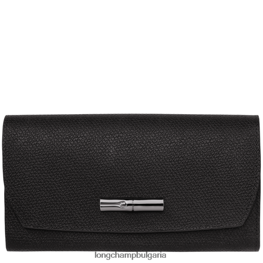 черен Жени портфейл roseau continental кожени изделия Longchamp 6084PZ587