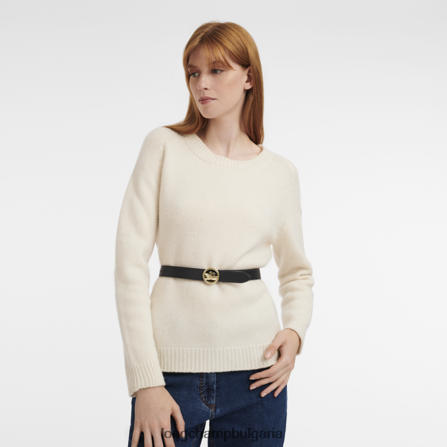 черно/коняк Жени пояс за бокс-тръс аксесоари Longchamp 6084PZ940