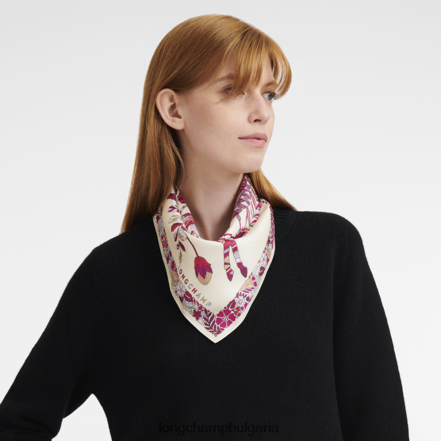 фуксия Жени копринен шал колекция пролет/лято 2023 50 аксесоари Longchamp 6084PZ1006