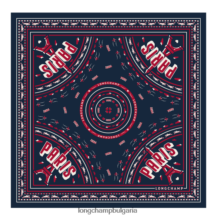 военноморски флот Жени копринен шал колекция пролет/лято 2023 50 аксесоари Longchamp 6084PZ1015