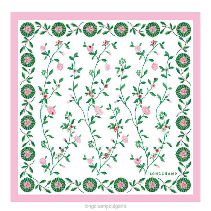 розово Жени копринен шал колекция пролет/лято 2023 50 аксесоари Longchamp 6084PZ1018