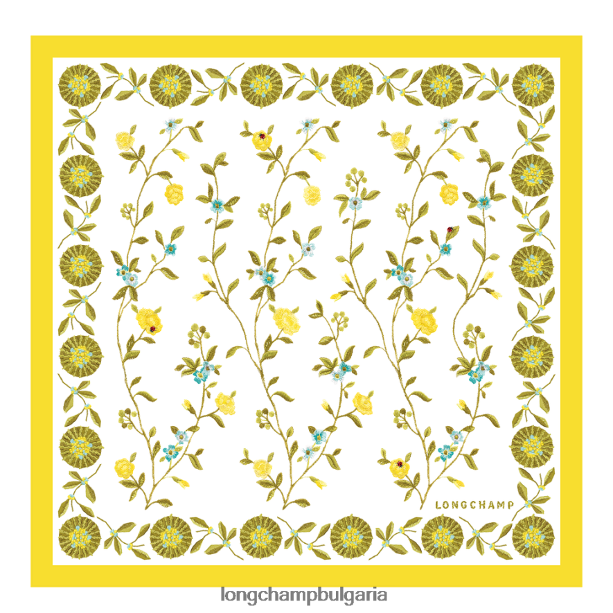 лимон Жени копринен шал колекция пролет/лято 2023 50 аксесоари Longchamp 6084PZ1019