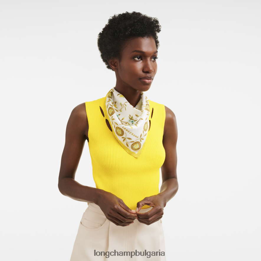 лимон Жени копринен шал колекция пролет/лято 2023 50 аксесоари Longchamp 6084PZ1019