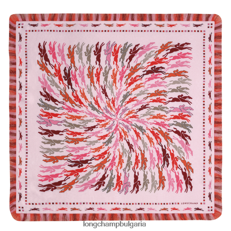 розово Жени копринен шал колекция пролет/лято 2023 70 аксесоари Longchamp 6084PZ1028
