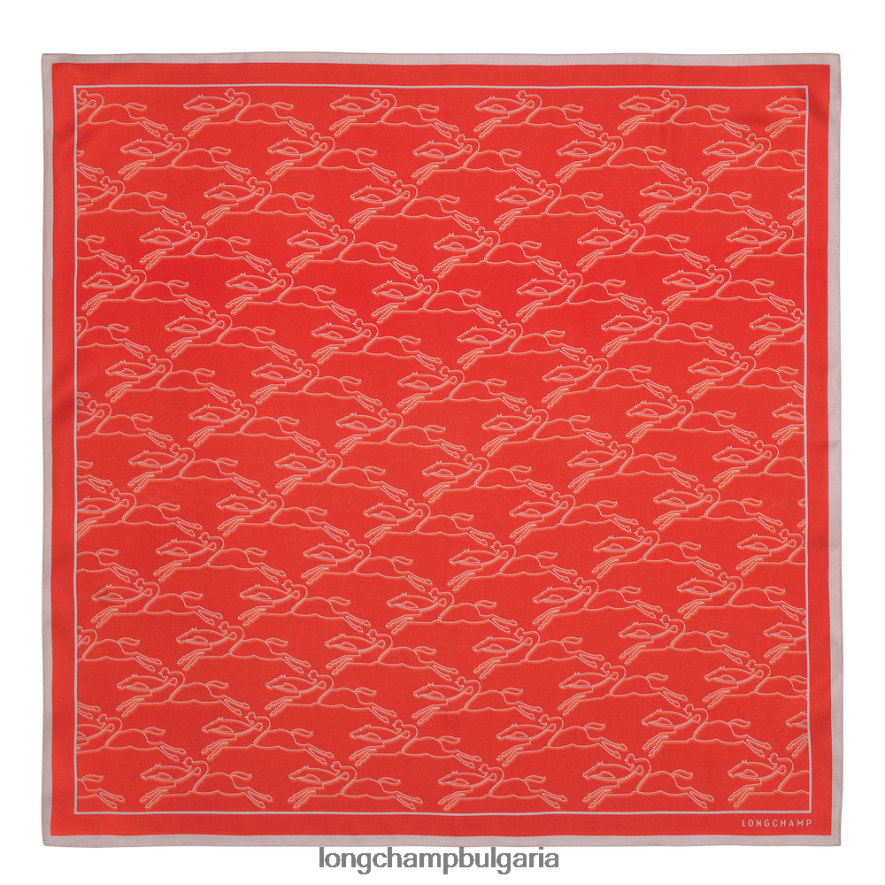 оранжево Жени копринен шал колекция пролет/лято 2023 70 аксесоари Longchamp 6084PZ1030