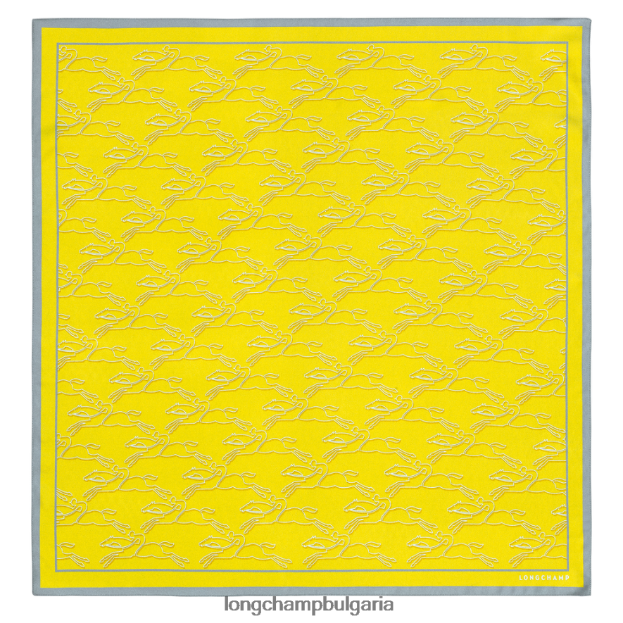 лимон Жени копринен шал колекция пролет/лято 2023 70 аксесоари Longchamp 6084PZ1031