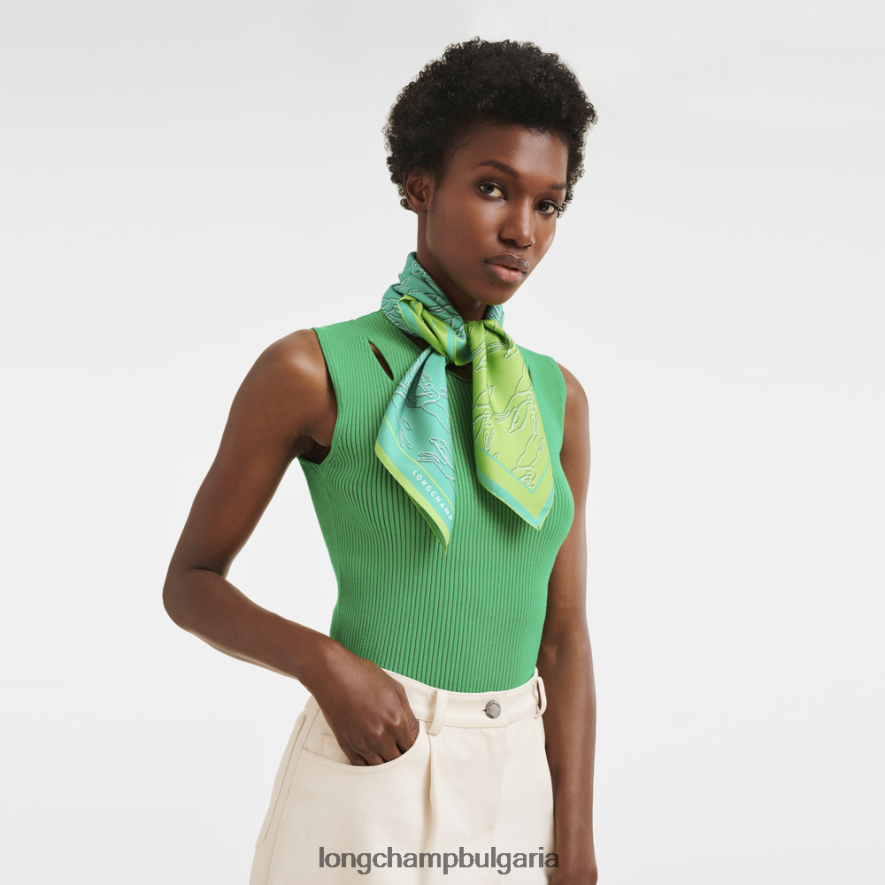 тюркоаз Жени копринен шал колекция пролет/лято 2023 70 аксесоари Longchamp 6084PZ1032