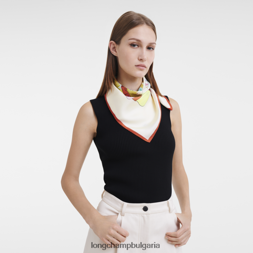 оранжево Жени копринен шал колекция пролет/лято 2023 70 аксесоари Longchamp 6084PZ1033