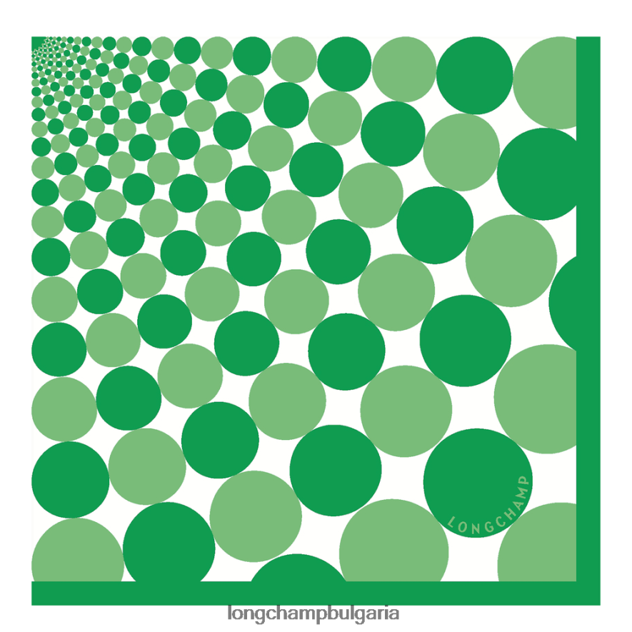 трева/зелена светлина Жени копринен шал колекция пролет/лято 2023 70 аксесоари Longchamp 6084PZ1036