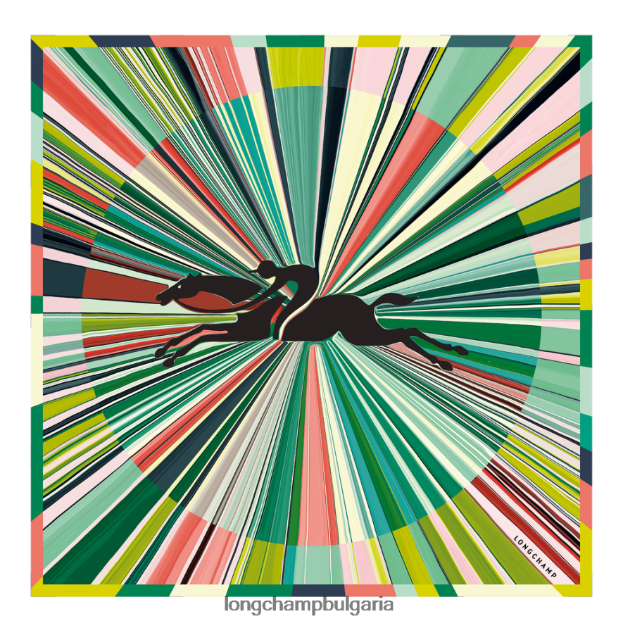 трева/зелена светлина Жени копринен шал колекция пролет/лято 2023 70 аксесоари Longchamp 6084PZ1038